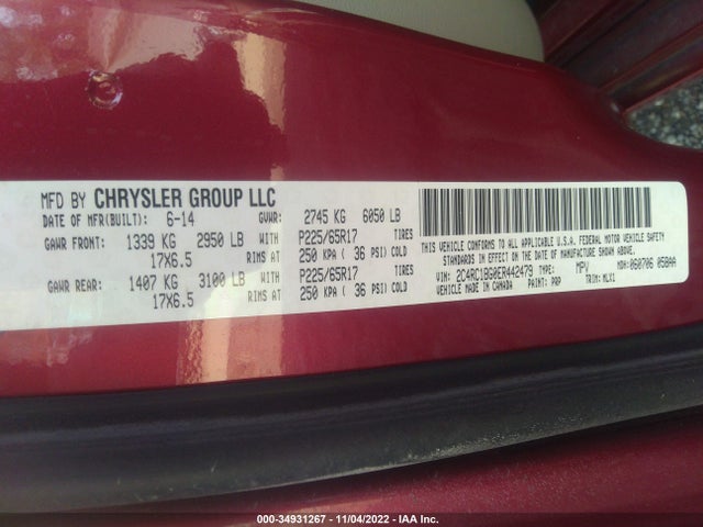 2C4RC1BG0ER442479 Chrysler Town & Country Touring