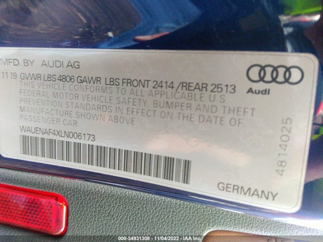 Audi A4 Premium Plus 2020 WAUENAF4XLN006173 Image 9