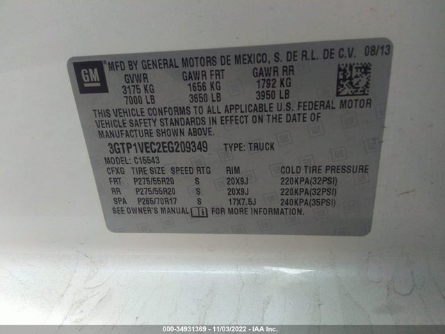 GMC Sierra 1500 Slt 2014 3GTP1VEC2EG209349 Image 9