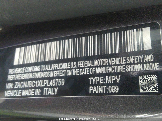 2020 JEEP RENEGADE TRAILHAWK VIN: ZACNJBC1XLPL45759