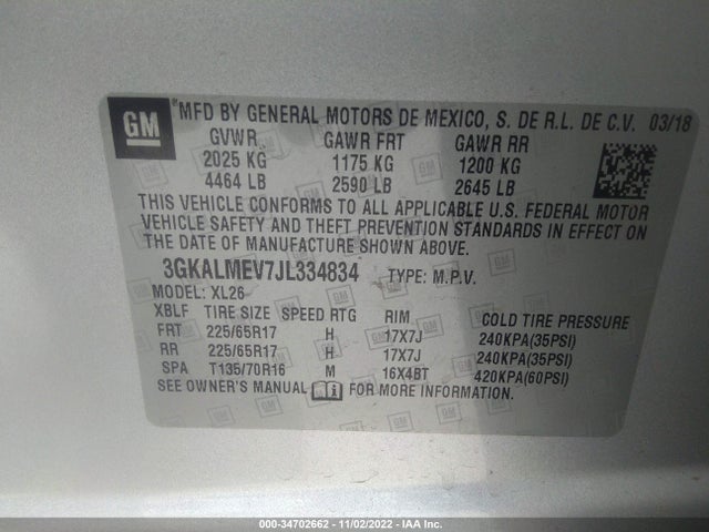 2018 GMC Terrain, VIN: 3GKALMEV7JL334834