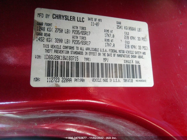 Dodge NITRO SXT 2008 1D8GU28K18W183715 Image 11