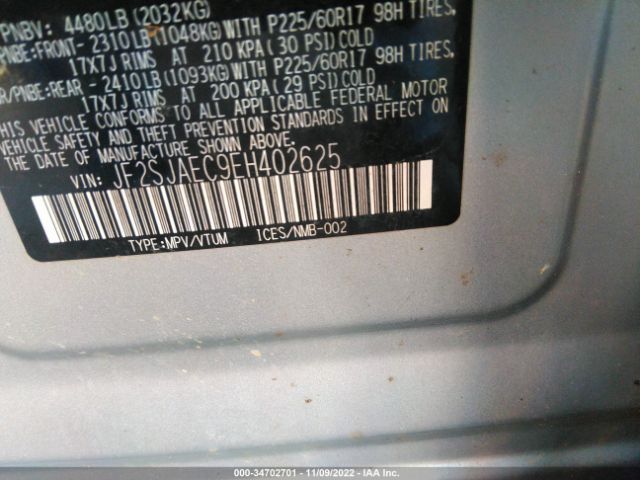 JF2SJAEC9EH402625 Subaru Forester 2.5i Premium
