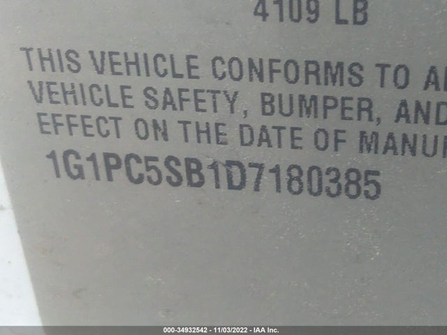 Chevrolet Cruze 2013 1G1PC5SB1D7180385 Image 9