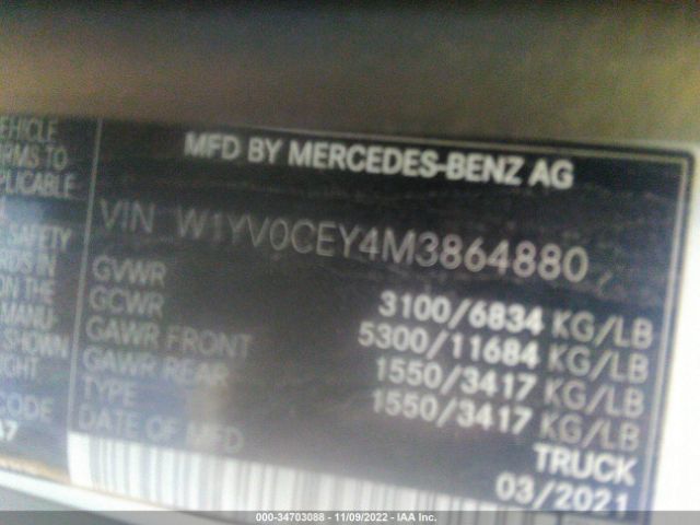 W1YV0CEY4M3864880 Mercedes-Benz METRIS CARGO VAN