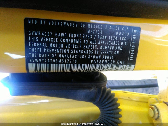 2014 Volkswagen Beetle, VIN: 3VWVT7AT9EM617719