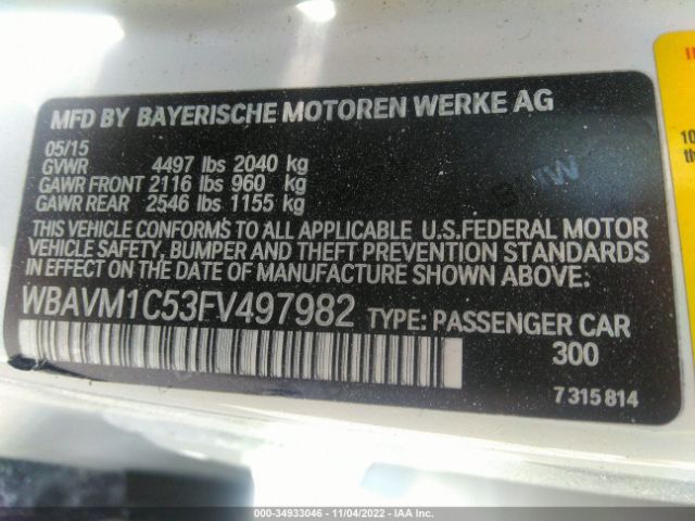 WBAVM1C53FV497982 BMW X1 Sdrive28i