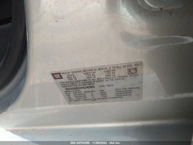 GMC Sierra 1500 Slt 2017 3GTU2NEC0HG342065 Image 10