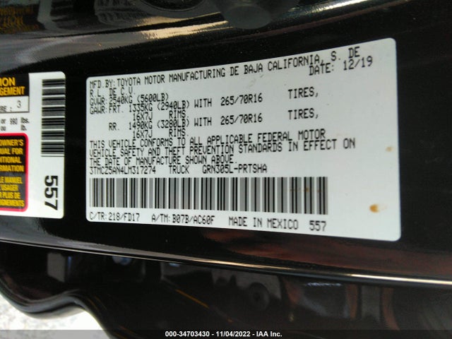 2020 Toyota Tacoma, VIN: 3TMCZ5AN4LM317274