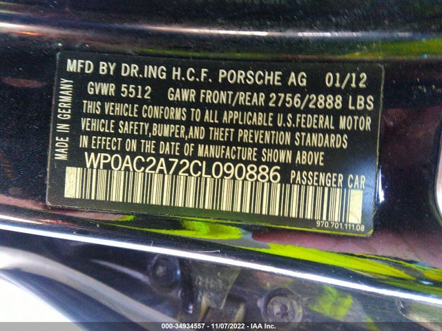 2012 PORSCHE PANAMERA WP0AC2A72CL090886 Photo 8