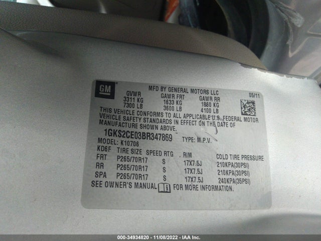 GMC YUKON SLT 2011 1GKS2CE03BR347869 Image 9