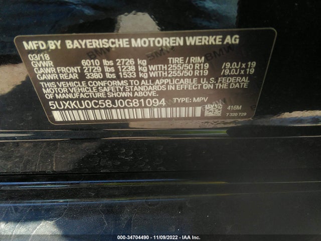 BMW X6 Sdrive35i 2018 5UXKU0C58J0G81094 Image 14