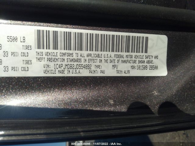 1C4PJMDB2JD554892 Jeep Cherokee Limited