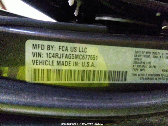 Jeep Grand Cherokee Laredo E 2021 1C4RJFAG5MC677651 Image 11