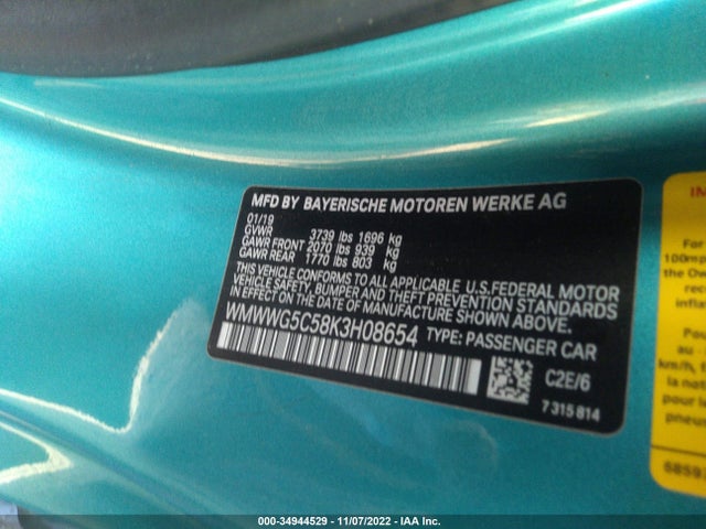 WMWWG5C58K3H08654 Mini Convertible Cooper