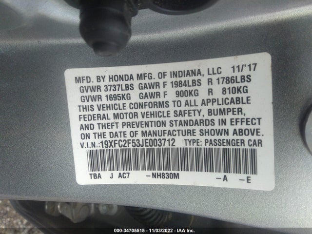 Honda Civic Sedan Lx 2018 19XFC2F53JE003712 Image 11