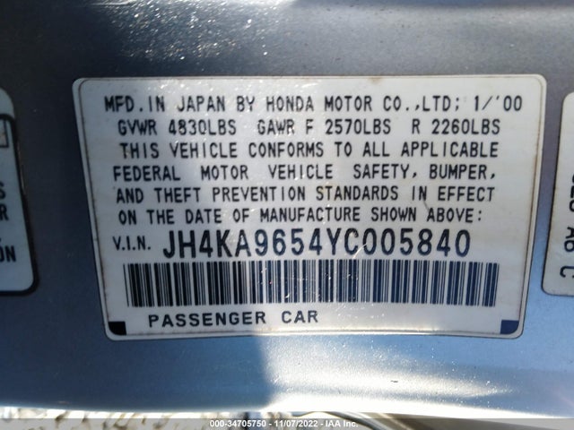 Acura RL 2000 JH4KA9654YC005840 Image 9