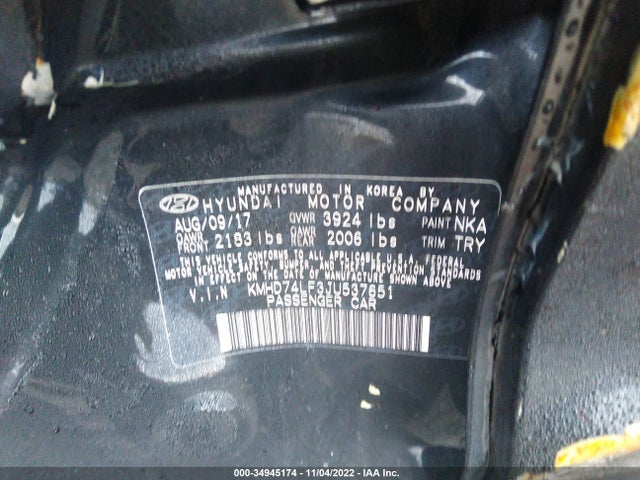 Hyundai ELANTRA SE 2018 KMHD74LF3JU537651 Image 9