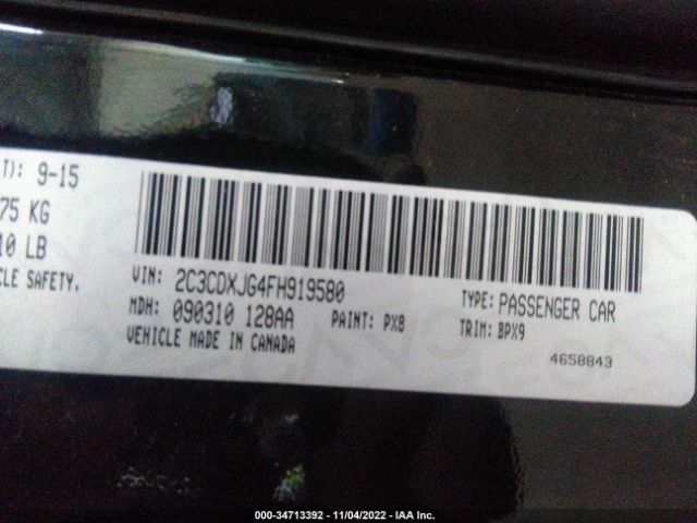 2C3CDXJG4FH919580 Dodge Charger Sxt