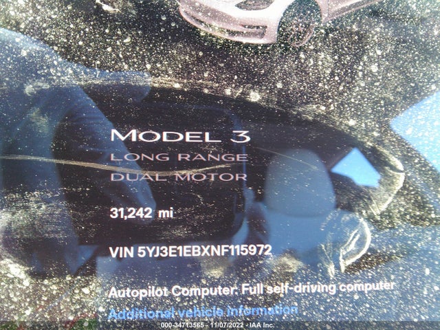 Tesla MODEL 3 2022 5YJ3E1EBXNF115972 Image 8