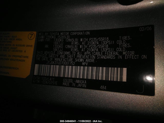 Lexus RX 350 2007 JTJGK31U270001752 Image 11