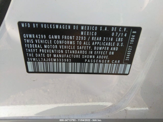 3VWLL7AJ0EM333983 Volkswagen Jetta Sedan Tdi W/premium/nav
