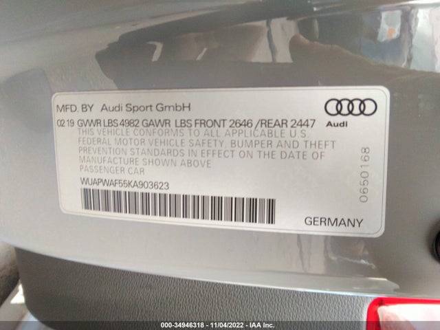 2019 Audi RS 5, VIN: WUAPWAF55KA903623