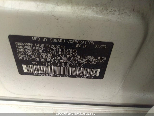 2020 Subaru WRX, VIN: JF1VA1C60L9821226