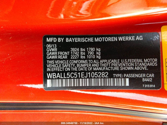 2014 BMW Z4, VIN: WBALL5C51EJ105282