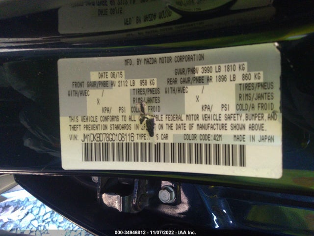 2016 Mazda CX-3, VIN: JM1DKBD78G0108116
