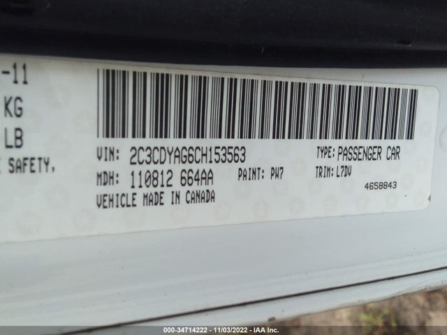 Dodge Challenger Sxt 2012 2C3CDYAG6CH153563 Image 10