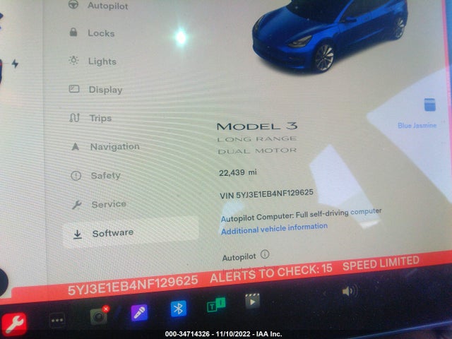 Tesla Model 3 Long Range 2022 5YJ3E1EB4NF129625 Image 9