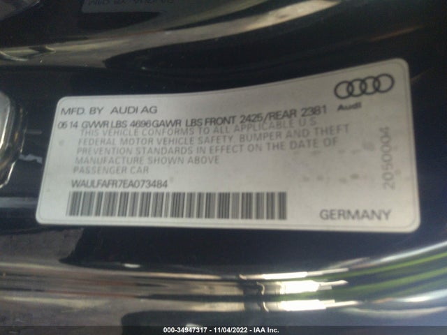 2014 Audi A5, VIN: WAULFAFR7EA073484