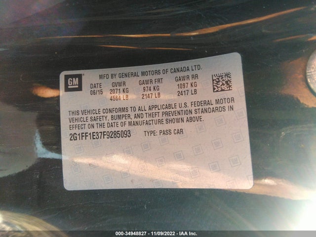 Chevrolet Camaro 2lt 2015 2G1FF1E37F9285093 Image 9