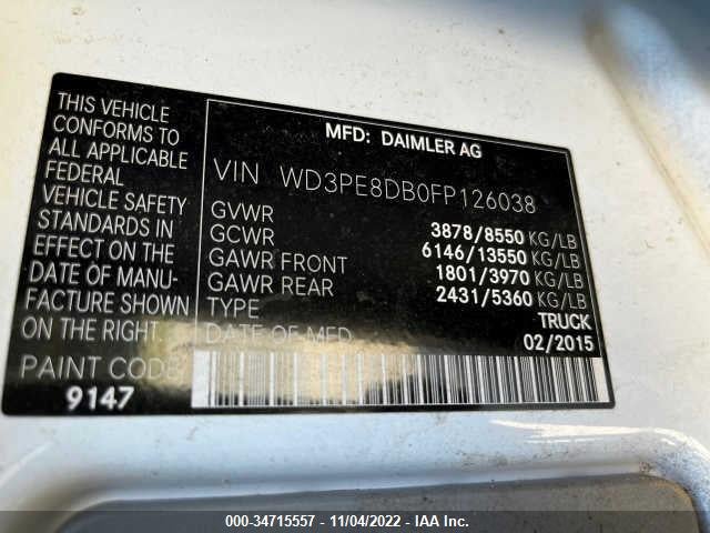 2015 Mercedes-Benz Sprinter, VIN: WD3PE8DB0FP126038