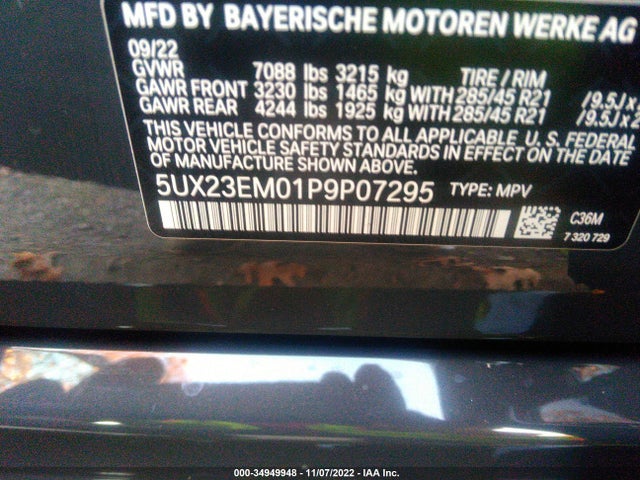 2023 BMW X7, VIN: 5UX23EM01P9P07295