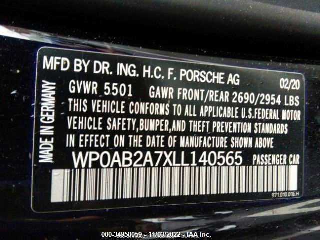 2020 Porsche Panamera, VIN: WP0AB2A7XLL140565