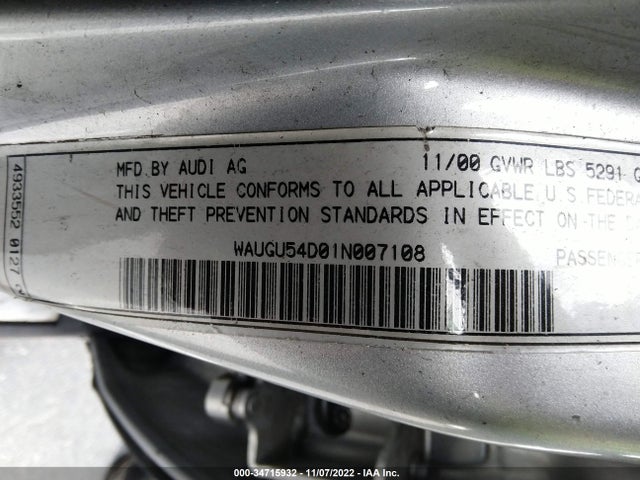 Audi S8 2001 WAUGU54D01N007108 Image 10