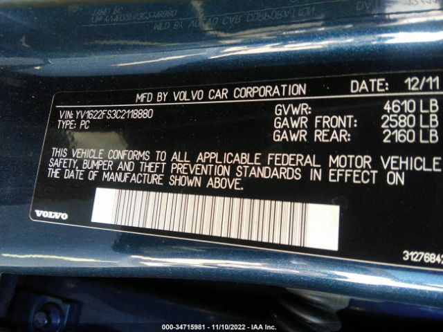 YV1622FS3C2118880 Volvo S60 T5