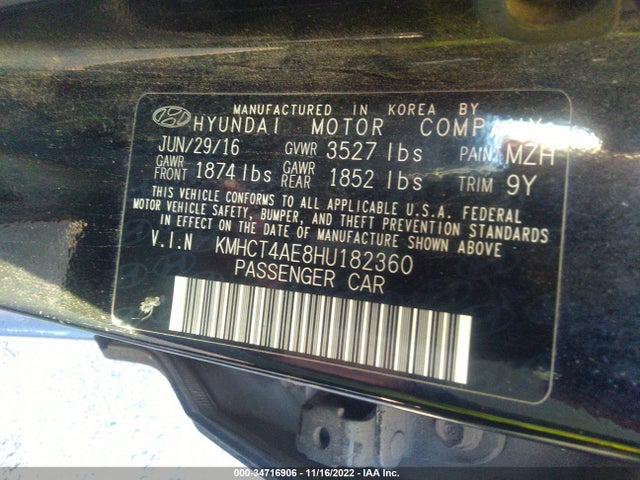 Hyundai ACCENT SE 2017 KMHCT4AE8HU182360 Image 10