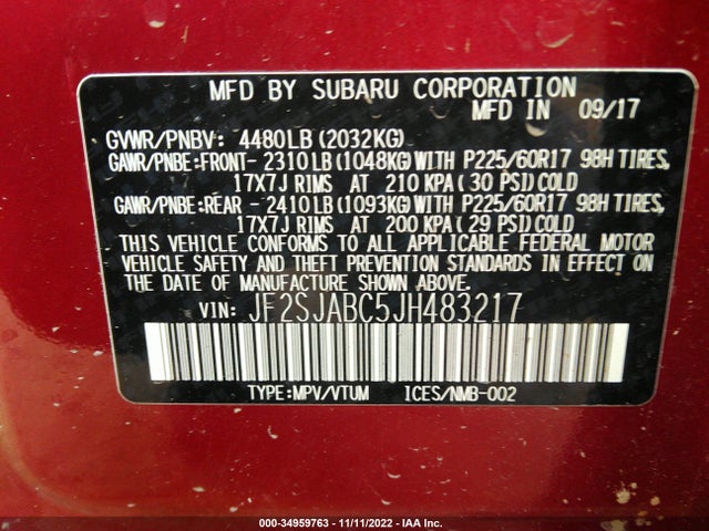 Subaru Forester 2018 JF2SJABC5JH483217 Image 10