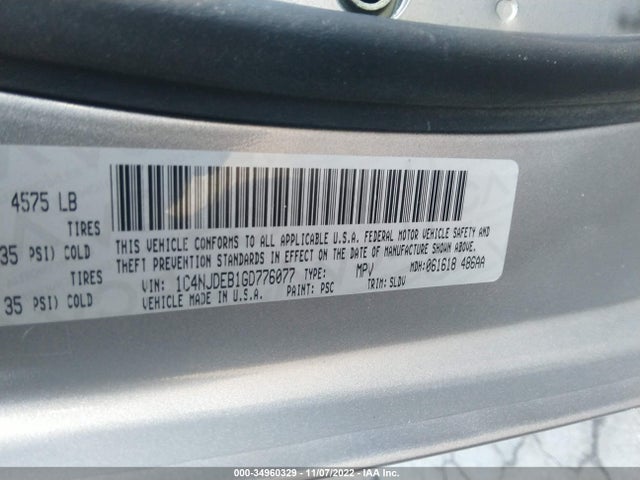 2016 JEEP COMPASS HIGH ALTITUDE EDITION VIN: 1C4NJDEB1GD776077