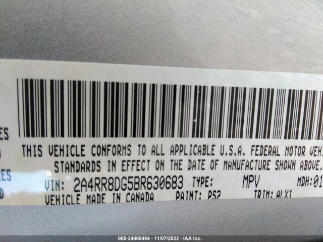 2A4RR8DG5BR630683 Chrysler Town & Country Touring-l