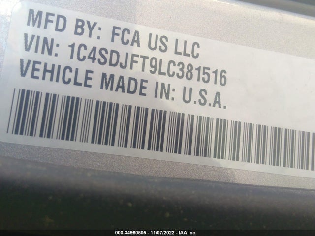 2020 Dodge Durango, VIN: 1C4SDJFT9LC381516