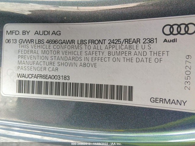 WAUCFAFR6EA003183 Audi A5 PREMIUM