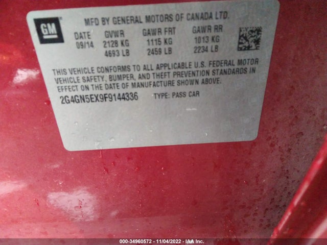 2015 Buick Regal, VIN: 2G4GN5EX9F9144336