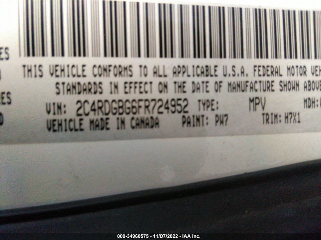 Dodge Grand Caravan American Value Pkg 2015 2C4RDGBG6FR724952 Image 10