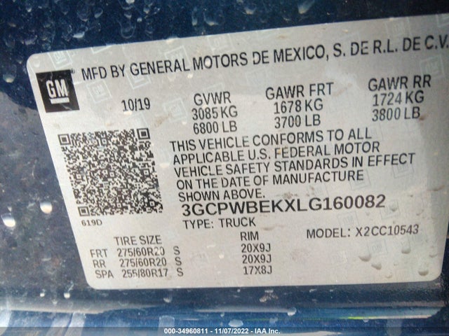 Chevrolet Silverado 1500 Custom 2020 3GCPWBEKXLG160082 Image 13
