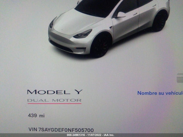 Tesla Model Y Performance 2022 7SAYGDEF0NF505700 Image 8