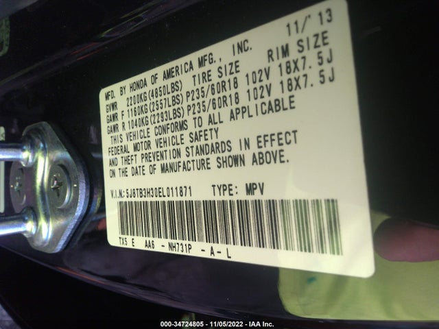 Acura RDX 2014 5J8TB3H30EL011871 Image 9